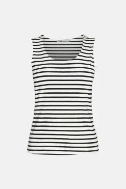 Sale Oasis Organic Cotton Stripe Scoop Neck Vest Pink