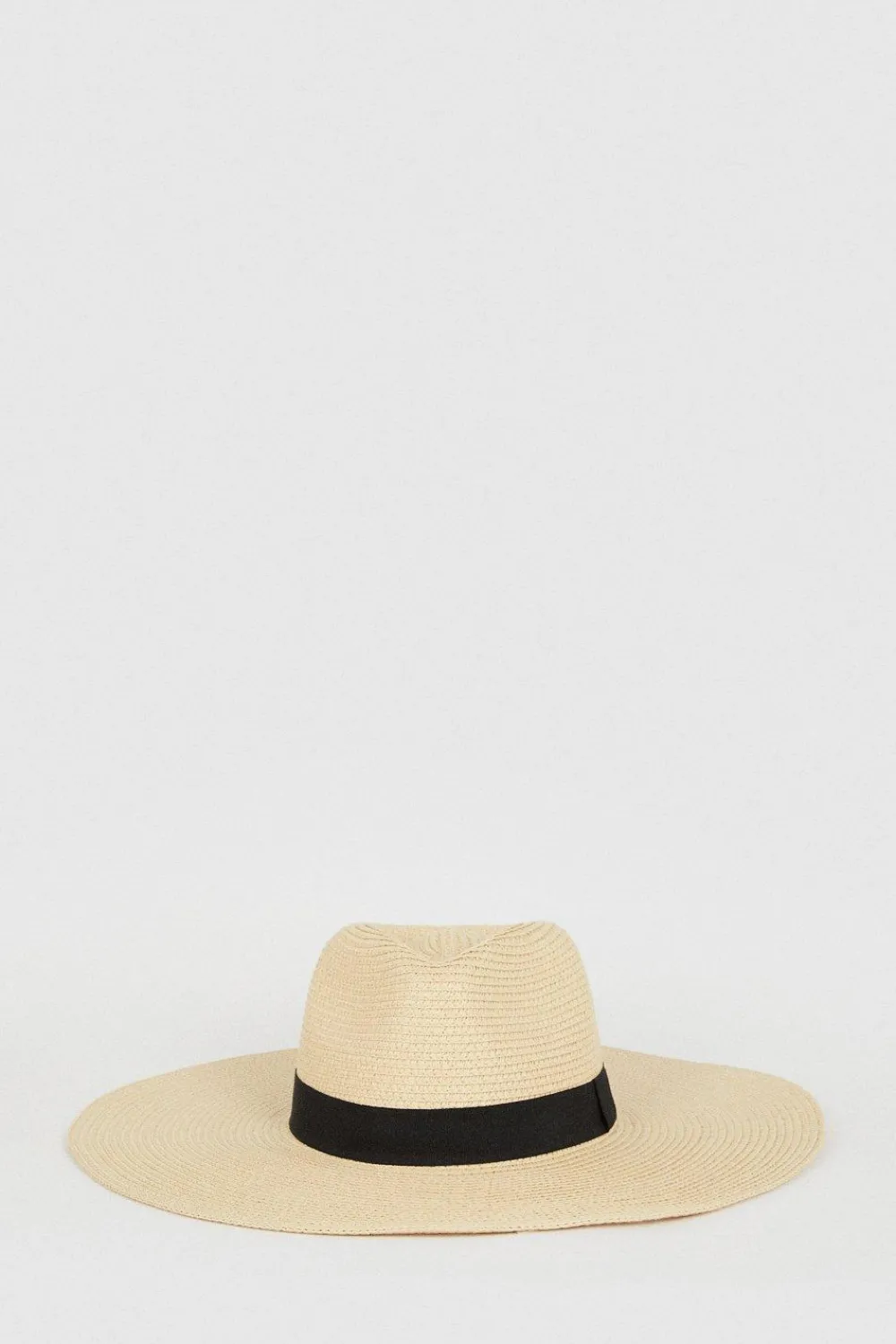 Outlet Oasis Oversized Fedora Contrast Band Straw Hat Beige