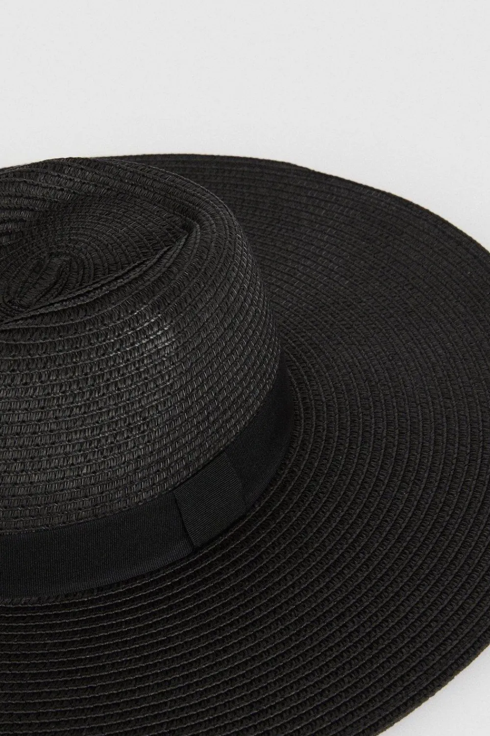 Sale Oasis Oversized Fedora Straw Hat Black