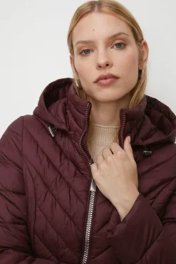 Fashion Oasis Padded Packable Midi Jacket Black