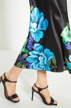 Fashion Oasis Padded Strap Barely There Heels Black