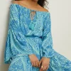 Discount Oasis Paisley Bardot Dress Blue