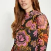 Online Oasis Paisley Funnel Neck Mesh Midi Dress Multi