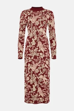 Best Oasis Paisley Jacquard Tie Back Knitted Midi Dress Multi