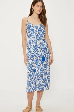 Hot Oasis Paisley Print Strappy Midi Dress Multi