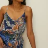 Sale Oasis Paisley Print Strappy Midi Dress Red