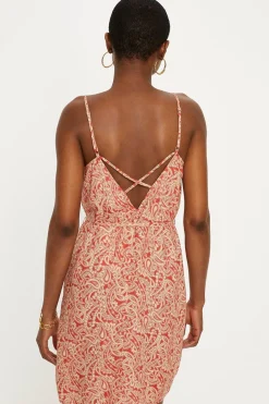 Online Oasis Paisley Print Strappy Mini Dress Red