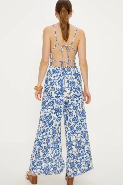 Discount Oasis Paisley Print Strappy Tie Back Jumpsuit Multi