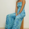 Outlet Oasis Paisley Shirred Jumpsuit Blue