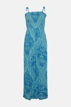 Outlet Oasis Paisley Shirred Jumpsuit Blue