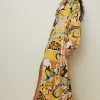Best Oasis Pastel Swirl Print V Neck Midi Dress Multi