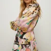 Discount Oasis Pastel Swirl Printed Midi Shirt Dress Multi