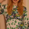 Outlet Oasis Petite Asymmetric Floral Tie Cuff Dress Multi