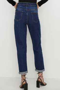 Discount Oasis Petite Ava Relaxed Boyfriend Jean Indigo