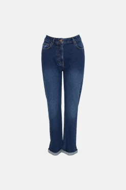 Discount Oasis Petite Ava Relaxed Boyfriend Jean Indigo