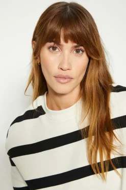 Fashion Oasis Petite Boxy Sweatshirt Stripe
