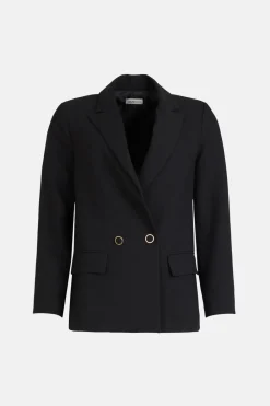 Hot Oasis Petite Boyfriend Tailored Stretch Blazer Black