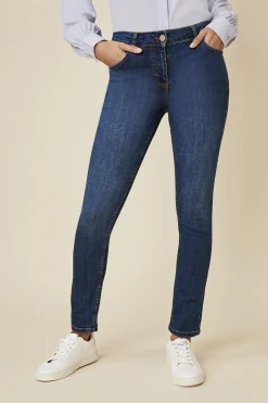 Outlet Oasis Petite Cherry Organic Sculpting Slim Leg Jean Washed Blue