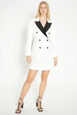 Hot Oasis Petite Contrast Blazer Dress Mono