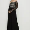 New Oasis Petite Contrast Lace Bardot Wide Leg Jumpsuit Black