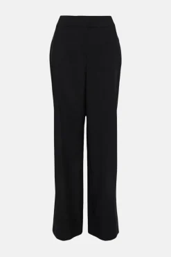 Fashion Oasis Petite Cotton Sateen High Waist Wide Leg Black