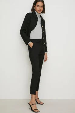 Outlet Oasis Petite Cotton Sateen Slim Leg Trouser Ivory