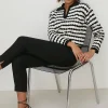 Clearance Oasis Petite Cotton Sateen Zip Side Crop Trouser Black