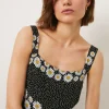 Outlet Oasis Petite Daisy Stripe Printed Pinny Strap Dress Floral