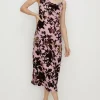 Fashion Oasis Petite Devore Cami Cowl Neck Midi Dress Nude