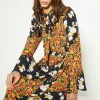 Hot Oasis Petite Diagonal Floral Midi Dress Multi