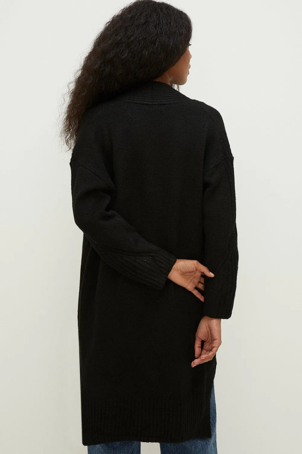 Fashion Oasis Petite Edge To Edge Oversized Cardigan Black