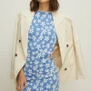 Sale Oasis Petite Floral Jacquard Mini Skirt Blue