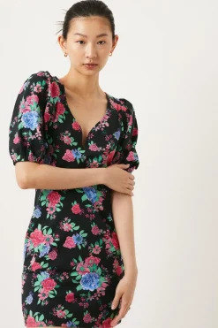 Fashion Oasis Petite Floral Print Sleeve Mini Dress Multi