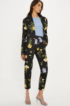 Clearance Oasis Petite Floral Printed Cotton Blazer Multi