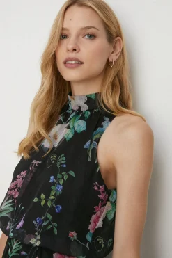Best Oasis Petite Floral Printed Halter Midi Dress Multi