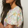 Best Oasis Petite Floral Woven Puff Sleeve Mini Dress Ivory
