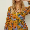 New Oasis Petite Fruit Print Skater Dress Multi