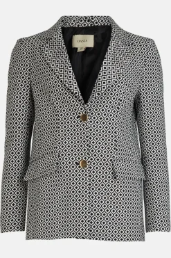 Hot Oasis Petite Geo Jacquard Blazer Mono
