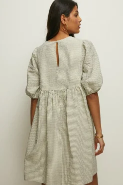 Sale Oasis Petite Gingham Smock Dress Lilac