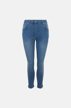 Hot Oasis Petite Grace Skinny Capri Jean Pale Wash
