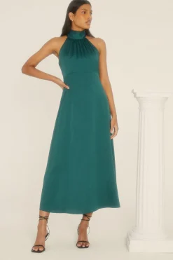 Discount Oasis Petite Halter Neck Midi Dress Emerald
