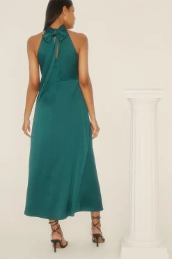 Discount Oasis Petite Halter Neck Midi Dress Emerald