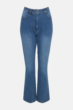 Best Oasis Petite Josie Kick Flare Jean Mid Wash
