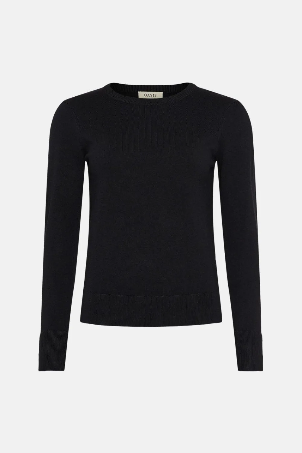 Fashion Oasis Petite Knitted Crew Jumper Black