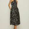 Fashion Oasis Petite Knot Detail Midi Scuba Midi Dress Black