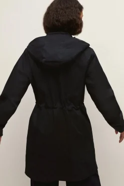 Hot Oasis Petite Lightweight Midi Parka Black