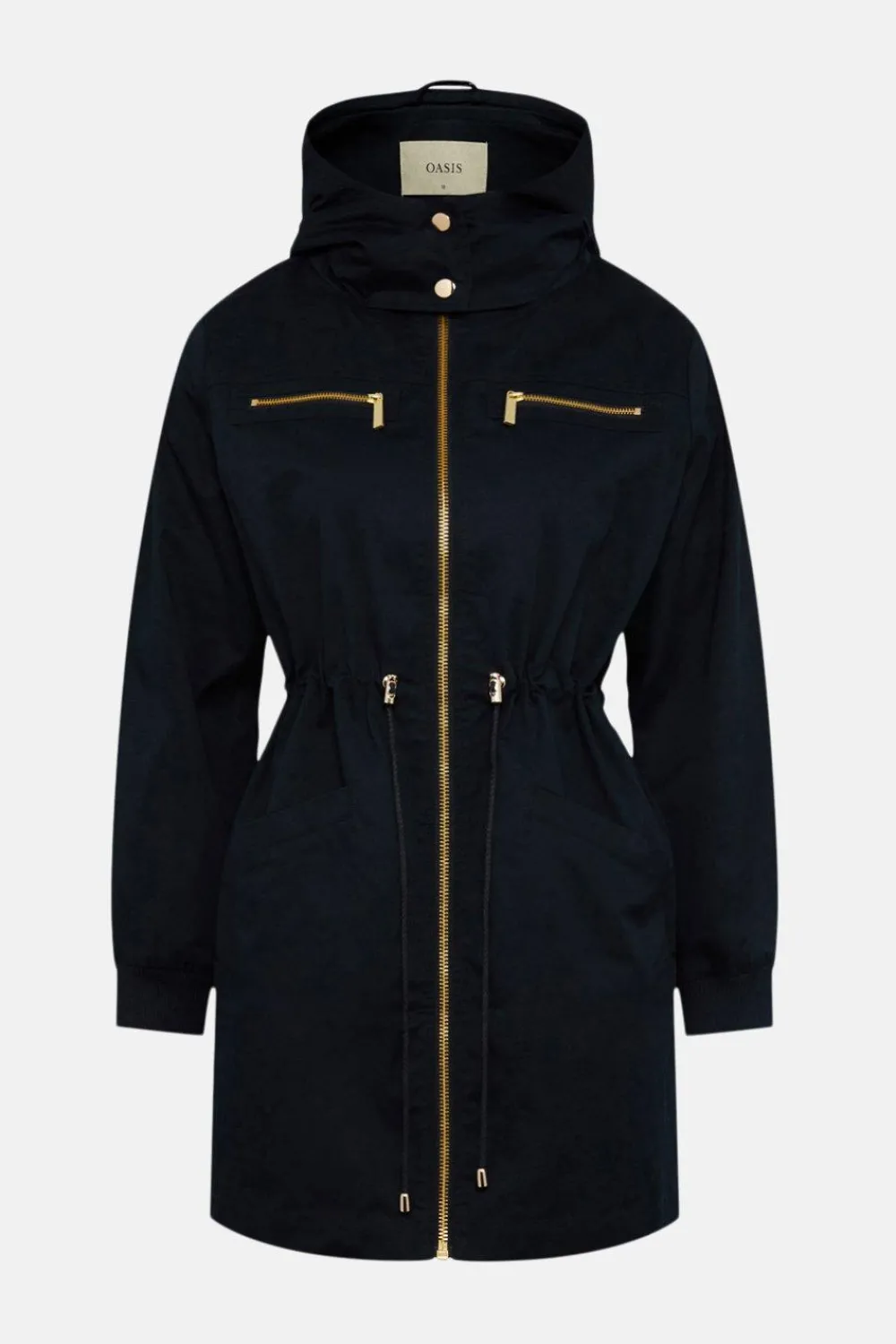 Hot Oasis Petite Lightweight Midi Parka Black