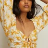 Clearance Oasis Petite Linen Mix Keyhole Tie Midi Dress Mango