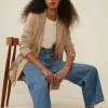 Hot Oasis Petite Organic Crop Wide Leg Jean Pale Wash
