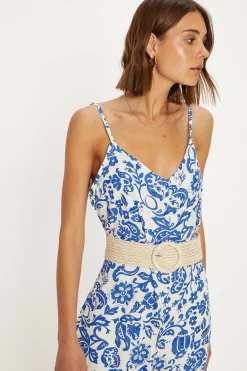 Best Oasis Petite Paisley Print Strappy Jumpsuit Multi
